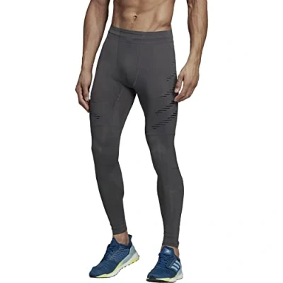 Image of adidas Men&#039;s Speed Lange Tights, Grey/Black, S