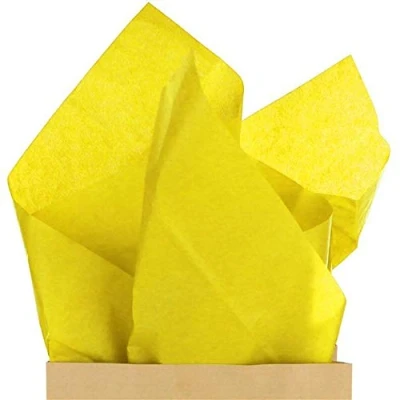 Image of A4 Tissue Paper 50 Sheets for Gift Wrap Party Craft Acid Free (Yellow)