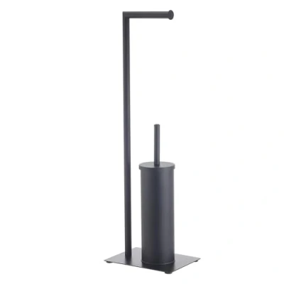Image of Toilet Roll Holder &amp; Brush (Black)
