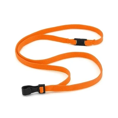 Image of Pack of 100 Orange Breakaway Lanyards with Plastic J Hook Clips Plain Coloured By LanyardsTomorrow Neck Strap For Key Name Tag Badge Pass Card Holders Bulk Lanyard ID Supplies