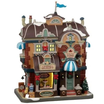 Image of Lemax Christmas Village Olde Time Fudge Shop Battery Operated Led 25898