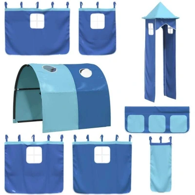 Image of vidaXL Curtains for Loft Bed with Tunnel and Tower Blue