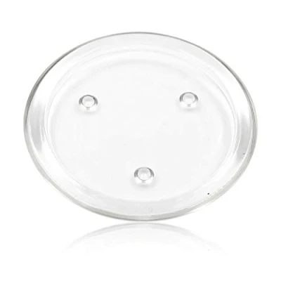 Image of CB Imports 11cm Round Clear Glass Pillar Candle Plate/Holder
