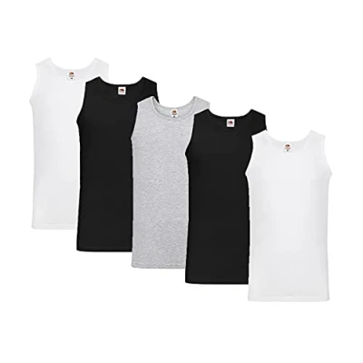 Image of Fruit of the Loom Valueweight 61 098 0 Men&#039;s T Shirt, 2 x white black 1 grey + notepad, XL