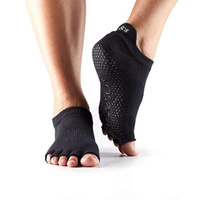 Image of Toesox HT Low Rise Yoga Grip Socks, Black, S