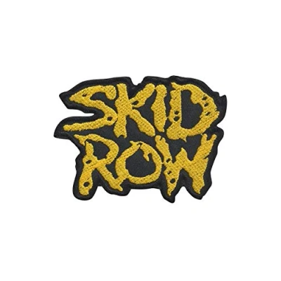 Image of Skid Row Gold Hard Rock Hair Metal Band Patch Badge Embroidered Iron on Applique Souvenir Accessory