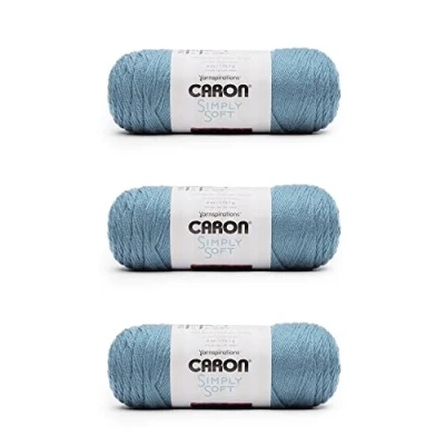 Image of Caron Simply Soft Light Country Blue Yarn 3 Pack of 170g/6oz Acrylic 4 Medium (Worsted) 315 Yards Knitting/Crochet