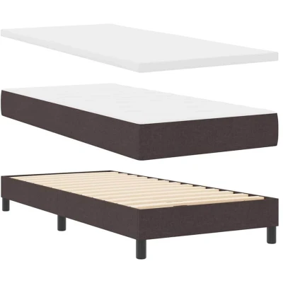 Image of vidaXL Box Spring Bed with Headboard Dark Brown 100 x 200 cm
