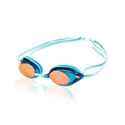Image of Speedo Competitive Women&#039;s Vanquisher 2.0 Mirrored Anti Fog Swim Goggles, Aqua
