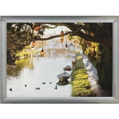 Image of Large Wooden Soft Bean Bag Cushioned Lap Tray Lake View Theme Breakfast Dinner TV Laptop Food Drink Serving