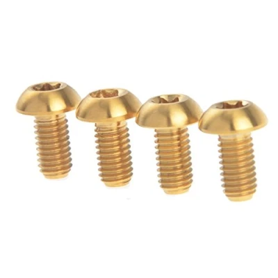 Image of Ruifu Gr5 Titanium Alloy M5 x12mm Torx T25 Screws Bolts Set for Bicycle Water Bottle Cage (Pack of 4) (Gold)