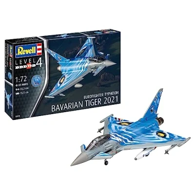 Image of Revell 03818 Eurofighter Typhoon &quot;The Bavarian Tiger 2021&quot; 1:72 Scale Unbuilt/Unpainted Plastic Model Kit