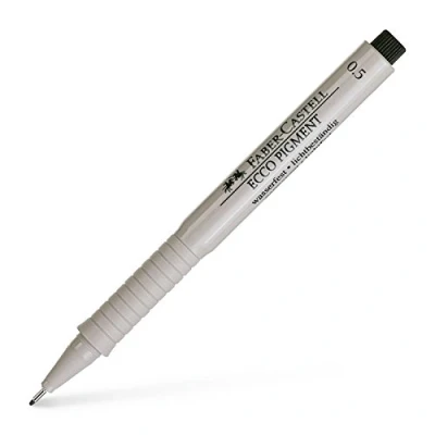 Image of Faber Castell 166599 0.5 mm Ecco Pigment Fibre Tip Pen Black