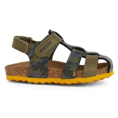 Image of Geox Baby B Chalki Boy Sandal, Sage Ochre Yellow, 3.5 UK Child