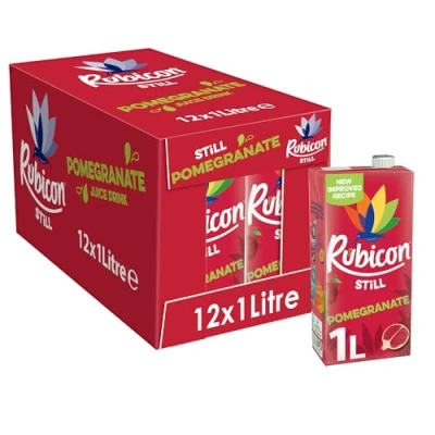 Image of Rubicon Still 12 Pack Pomegrante Juice Drink, Made with Handpicked Fruits for a Temptingly Intense Taste &quot;Made of Different Stuff&quot; x 1L Carton
