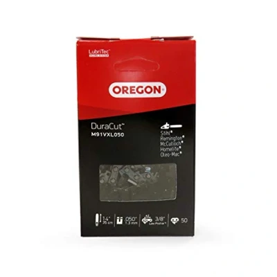 Image of Oregon DuraCut .3/8&quot; Low Profile Pitch, .050&quot; (1.3 mm) Gauge Micro Chisel Chainsaw Chain for 14 Inch Bar 50 Drive Links fits Stihl, Mc Culloch, Jonsered, and more (M91VXL)