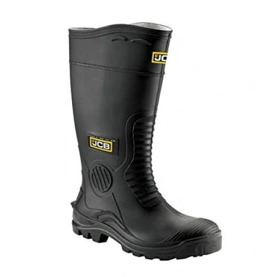 Image of JCB Wellington Hydromaster Boots Mens Fits Large Steel Toe Cap Black Shoes Waterproof Men for Wide Fit Size 10UK, 44EU