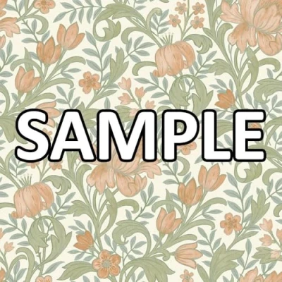 Image of World of Wallpaper Marian Soft Tone, Matte Finish Floral Themed Arts and Crafts Inspired Sample for Living Room, Bedroom, Hallways, Feature Walls Rust/Cream 204105