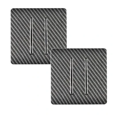 Image of Trendi Switch 2 Gang 1 or Way Rocker Modern Designer Light in Carbon Fibre (Pack of 2)