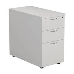 Image of Mezzo Desk High 3 Drawer Pedestal 800 Deep White TESDHP3/800WH
