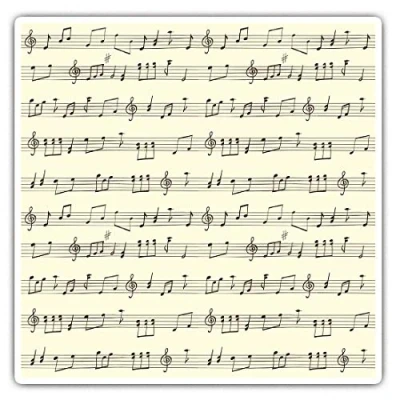 Image of Square Stickers (Set of 2) 10cm Sheet Musical Note Vintage Music Laptop Tablet Luggage Scrapbook #13121