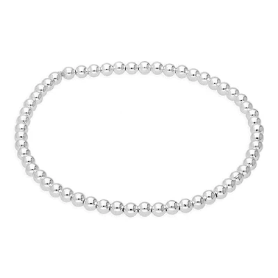 Image of jewellerybox Sterling Silver Stretchy 7 Inch 3mm Curb Bead Bracelet