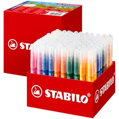 Image of Extra Thick Fibre Tip Pen STABILO power max Classpack of 140 Assorted Colours
