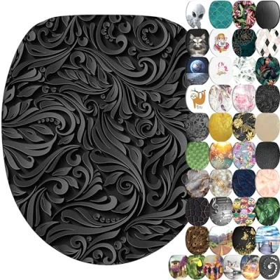 Image of Sanilo Soft Close Toilet Seat, Wide Choice of New Seats, Stable Hinges, Easy to Mount (Floral)