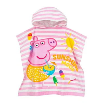 Image of Peppa Pig Towel For Girls Poncho Hooded Beach Kids One Size Pink