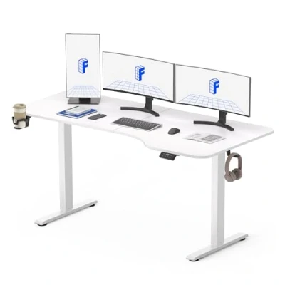 Image of FLEXISPOT 160 * 75cm Lite Electric Standing Desk Height Adjustable Sit Stand Up for Home Office (White)