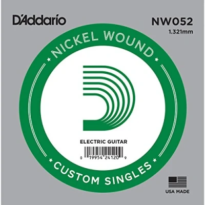 Image of D&#039;Addario .052 Nickel Wound Single String for Electric Guitar