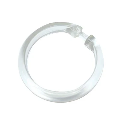 Image of GARDINIA 10 x Transparent Plastic Curtain Rings for Rods and Tension with Inner Diameter 48 mm