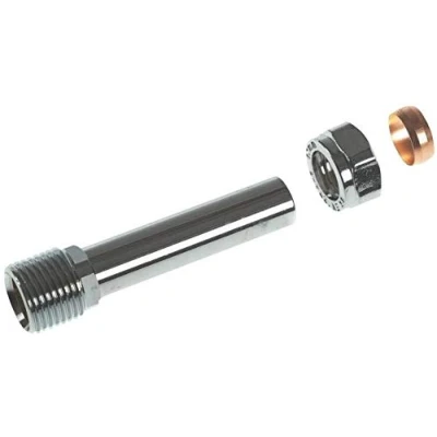 Image of Waterberry 60MM Rigid Radiator Valve Extension Tail 1/2&quot; BSP Chrome Plated Cut to Size