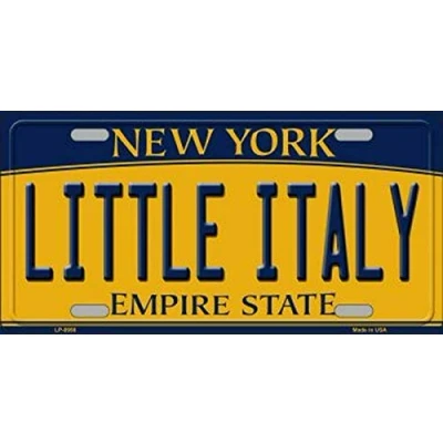 Image of new Sign little italy york state background novelty License Plate 6x12 inches