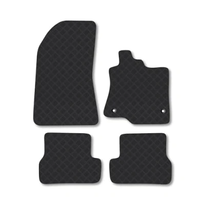 Image of Rubber Car Mats Compatible with Dacia Jogger (2022 ) Tailored Fit Floor Set Accessory Black Custom 4 Pieces Clips Anti Slip Backing, Heavy Duty &amp; Waterproof