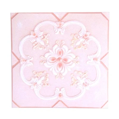 Image of Pack of 10 Self Adhesive Square Tiles PVC Diagonal Tile Floor Wall Stickers Vintage Bathroom 3D Home Kitchen Decor 12 cm x (#04)