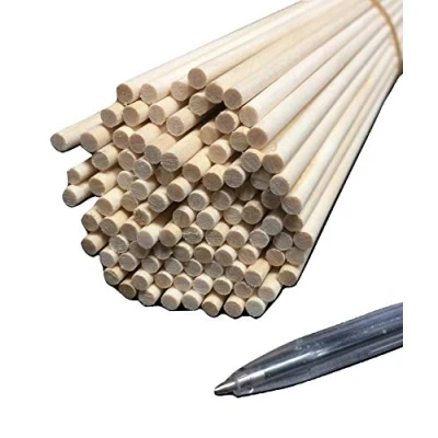 Image of Trustleaf 4mm x 200mm Birch Hardwood Wooden Craft Sticks/Dowels Seconds Pack of 100 Dowels