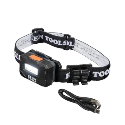 Image of Rechargeable Light Array LED Headlamp, Adjustable Fabric Strap with Maker/Pencil Holder, 260 Lumen, All Day Runtime, Klein Tools 56049