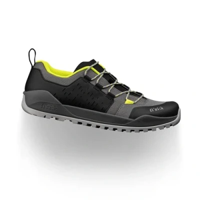 Image of Fizik X2 Terra Ergolace Clip in Cycling Shoes, Black/Grey/Yellow, Size 48 EU