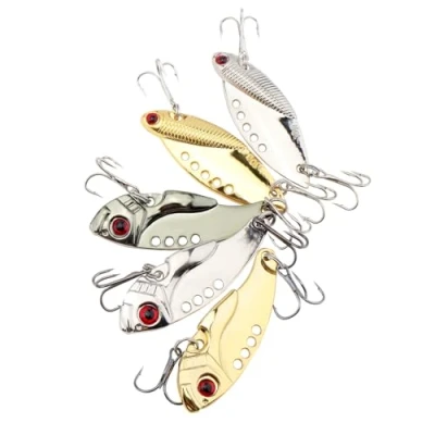 Image of OriGlam 5pcs/lot Metal VIB Hard Fishing Lure Bass Crankbait Spinner Blade For