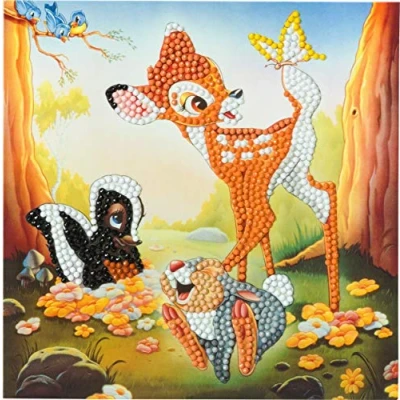 Image of Craft Buddy Crystal Art CCK DNY804 Bambi and Friends, 18x18cm Card