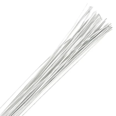Image of Culpitt 30 Gauge White Florist Wires, Paper Covered Wire For Cake Decorating, Sugar Flowers, Sprays, 360mm x 50 Pack