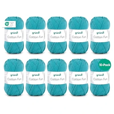 Image of Gründl Cotton Fun Wool Cotton, turquoise, 27.00 x 11.00 07.00 cm