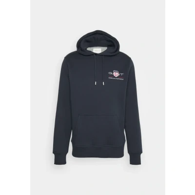 Image of GANT Men&#039;s Reg Medium Archive Shield Hoodie Hooded Sweatshirt , Evening Blue,3XL