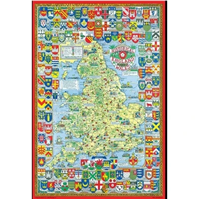 Image of Historical Map Of England &amp; Wales 1000 Piece Jigsaw Puzzle 690mm x 480mm (jg)