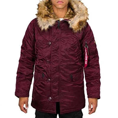 Image of Alpha Industries Men&#039;s N3B VF 59 Winter Jacket for Ladies, Deep Maroon, S