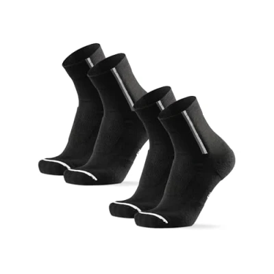 Image of DANISH ENDURANCE Cycling Socks, Merino Wool, Winter Thermal Bike Men &amp; Women, 2 Pack, Black, 3 5