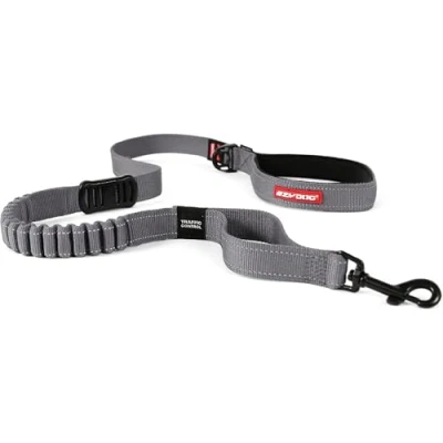 Image of EZYDOG Zero Shock Dog Lead Technology, Absorbing, 0.6m, Small Dogs, Medium Large Comfortable Padded Handle, Traffic Control, 25 inches (Grey)