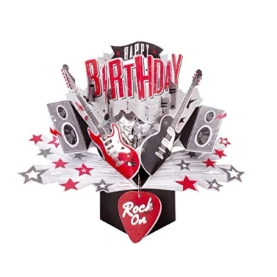 Image of Happy Birthday Rock Pop Up Greeting Card Original Second Nature 3D Cards