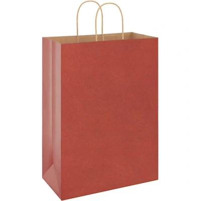 Image of vidaXL Paper Bags 50 pcs with Handles Red 32x17x44 cm